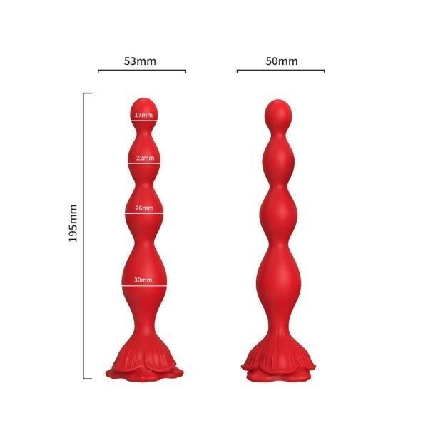 Анальный стимулятор Rosestick Red, 9 vibration functions, Красный