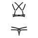Комплект білизни HAGAR SET black XXL/XXXL - Passion Exclusive: стрепи: трусики та ліф