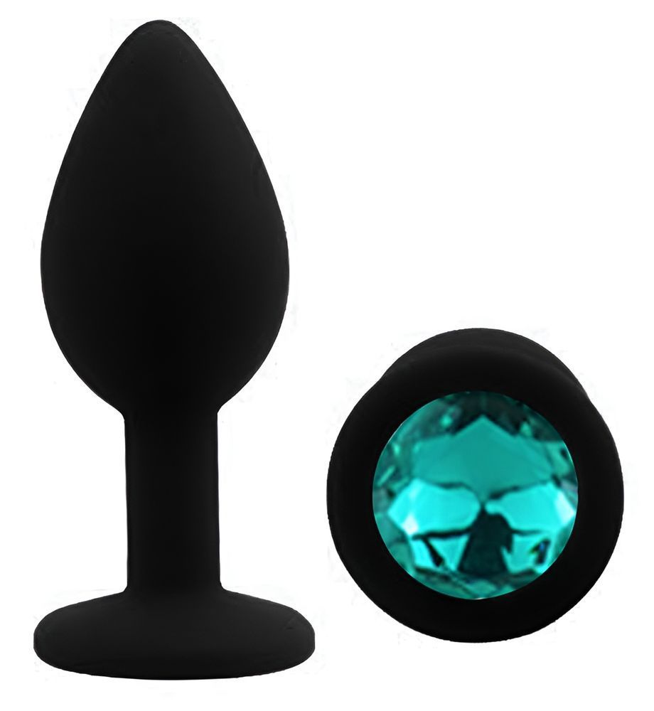 Силіконова анальна пробка EGZO - Silicone Black Round Plug Marine, size S, Черный
