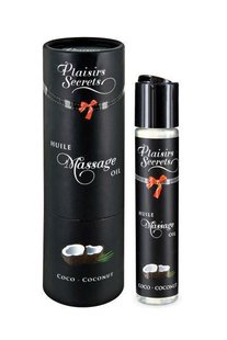 Массажное масло Plaisirs Secrets Coconut (59 мл) с афродизиаками, съедобное,