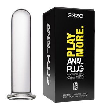 Анальный плаг из стекла EGZO EAP-J ( длина 13.1 см, диаметр 3.3 см ), Прозрачный