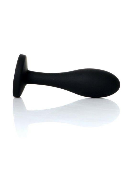 Анальная пробка - Jewellery Silicone Black Plug S Clear, Черный