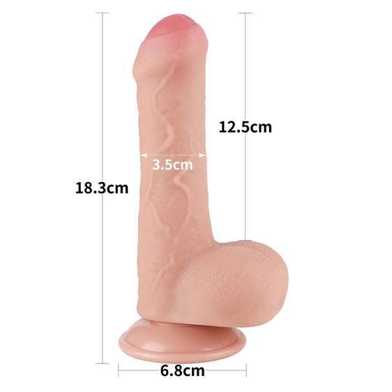 Фаллоимитатор - Sliding-Skin Dual Layer Dong 7" Flesh, телесный