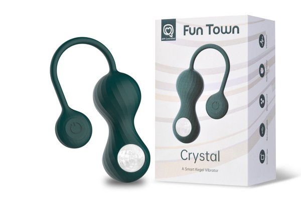 Вагінальні смарт-кульки з вібрацією Fun Town Crystal