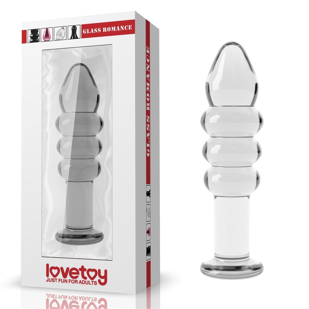 Анальна пробка Love Toy Glass Romance Dildo, прозора, Прозрачный
