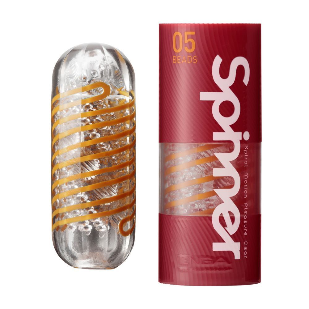 Мастурбатор Tenga Spinner 05 Beads с упругой стимулирующей спиралью внутри, Прозрачный