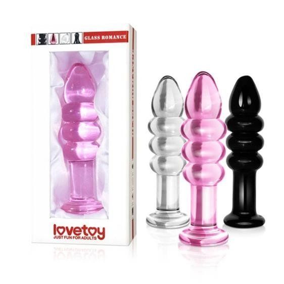 Анальна пробка Love Toy Glass Romance Dildo, прозора, Прозрачный