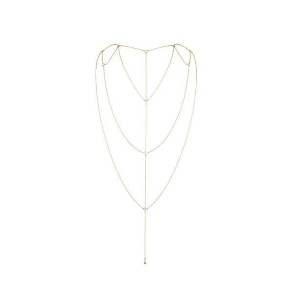 Цепочка для спины Bijoux Indiscrets Magnifique Back and Cleavage Chain - Gold, украшение для тела