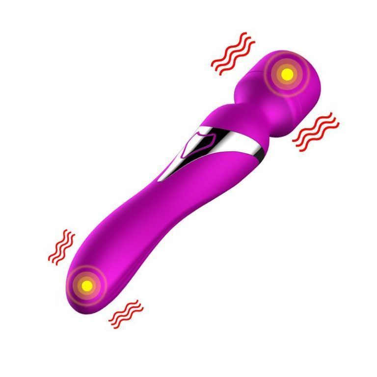 Вибромассажер Wand Dual USB 7 + 7 Function Purple &laquo;FoxShow&raquo;, Фиолетовый