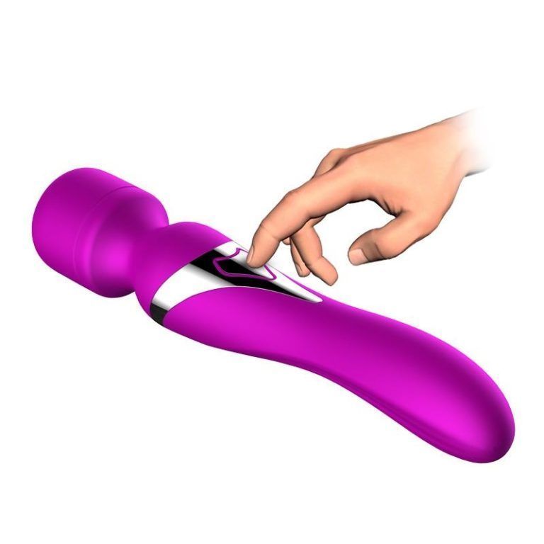 Вибромассажер Wand Dual USB 7 + 7 Function Purple &laquo;FoxShow&raquo;, Фиолетовый