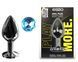 Анальная пробка с кристаллом EGZO - Dark Gray Round Plug Aqua, size M, Темное серебро
