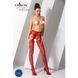 Эротические колготки-бодистокинг Passion S022 red, имитация цветочных чулочков и пояса для чулок