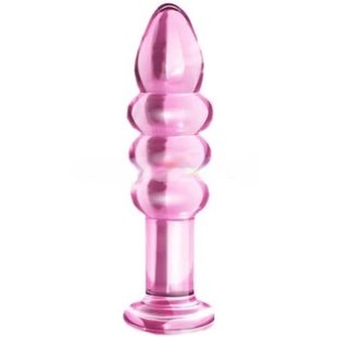 Анальная пробка Lovetoy Glass Romance Dildo, розовая