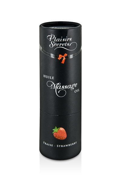 Масажна олія Plaisirs Secrets Strawberry (59 мл) з афродизіаками, їстівна