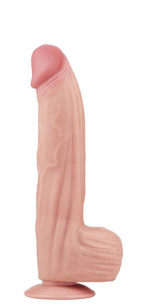 Фалоімітатор Sliding-Skin Dual Layer Dong King Sized 12 з рухомою шкірою, тілесний