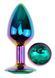 Анальная пробка с кристаллом EGZO - Multicolor Round Plug Marine size S, Мультиколор