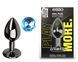 Анальна пробка з кристалом EGZO - Dark Gray Round Plug Aqua, size S, Темное серебро