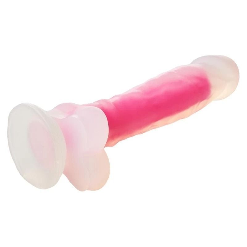 Фалоімітатор Dream Toys, що світиться RADIANT SOFT SILICONE GLOW IN THE DARK DILDO LARGE PINK, Рожевий
