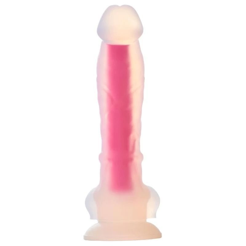 Фалоімітатор Dream Toys, що світиться RADIANT SOFT SILICONE GLOW IN THE DARK DILDO LARGE PINK, Рожевий