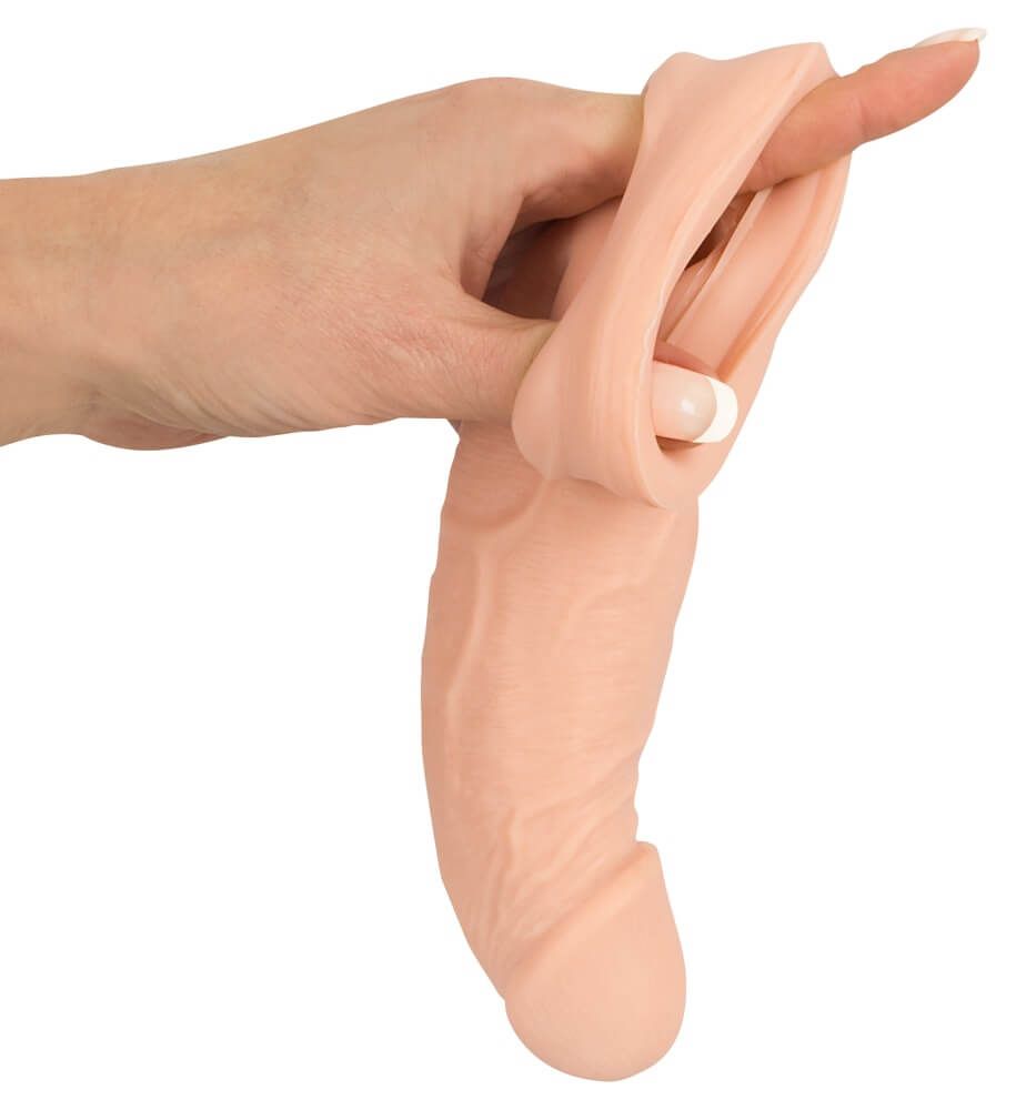 Насадка на пенис бежева Nature Skin Penis Sleeve With Extension