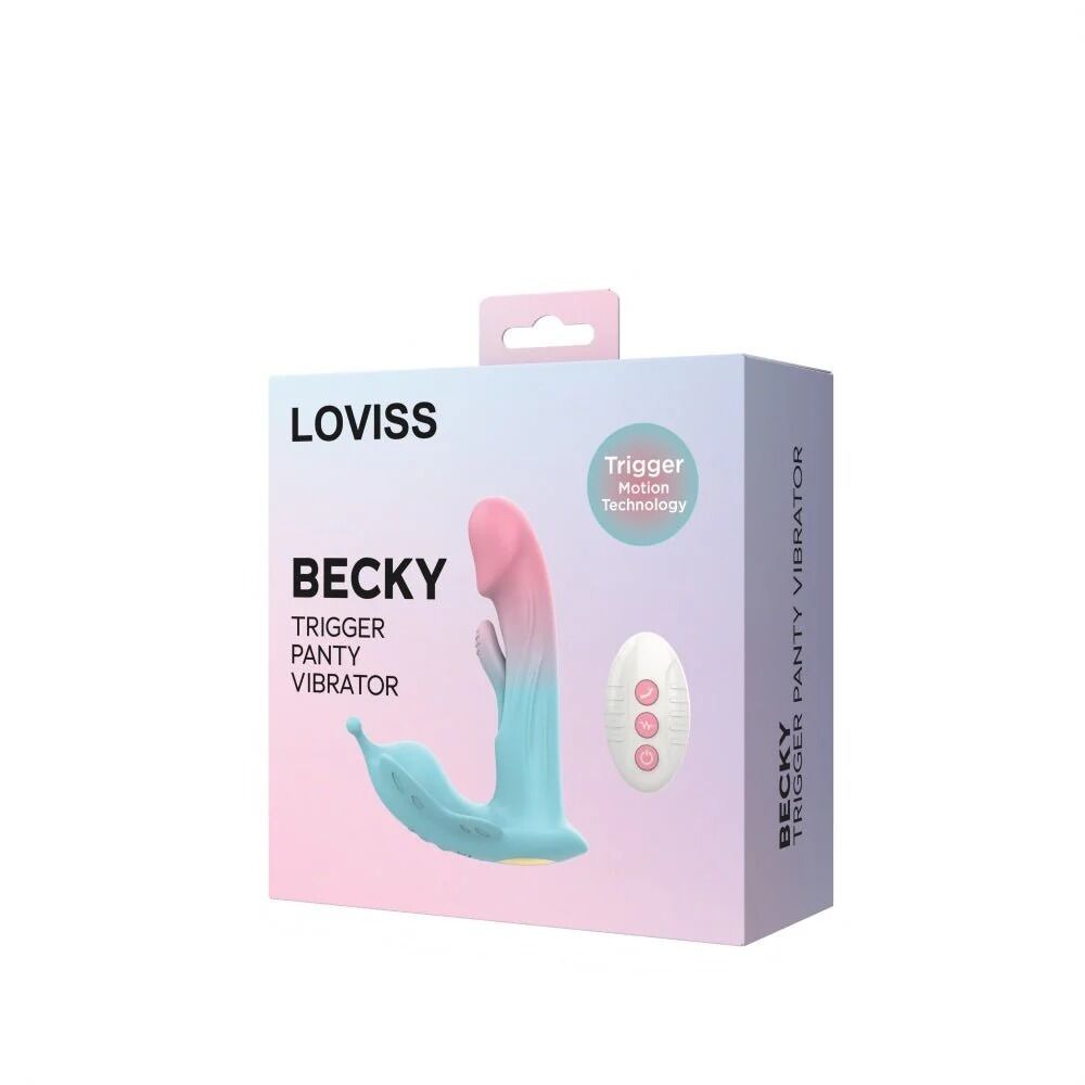 Вибратор Loviss Becky Trigger Panty Vibrator пульт ДУ, Голубой