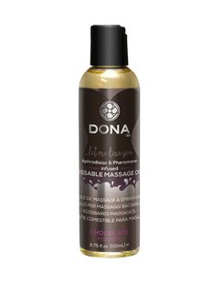 Массажное масло DONA Kissable Massage Oil Chocolate Mousse (110 мл) можно для оральных ласк