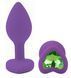 Силиконовая анальная пробка EGZO - Silicone Violet Heart Plug Green, size S, Фиолетовый