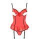 Корсет с открытой грудью CHERRY CORSET red L/XL - Passion Exclusive, трусики, пажи, стрэпы, оборочки