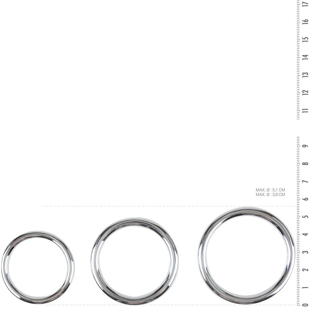 Набір металевих ерекційних кілець Sinner Gear Unbendable - Cock / Ball Ring & Glans Ring Set