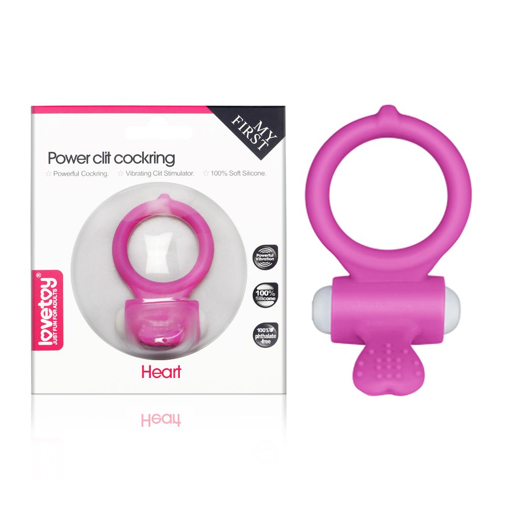 Эрекционное кольцо Power Clit Cockring Heart Pink