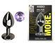 Анальная пробка с кристаллом EGZO - Dark Gray Round Plug Amethyst, size S, Темное серебро