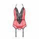 Корсет с пажами для чулок Passion PEONIA CORSET XXL/XXXL red, стринги