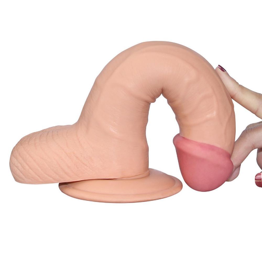 Фаллоимитатор The Ultra Soft Dude 8.8&Prime; &mdash; с мошонкой и присоской, телесный