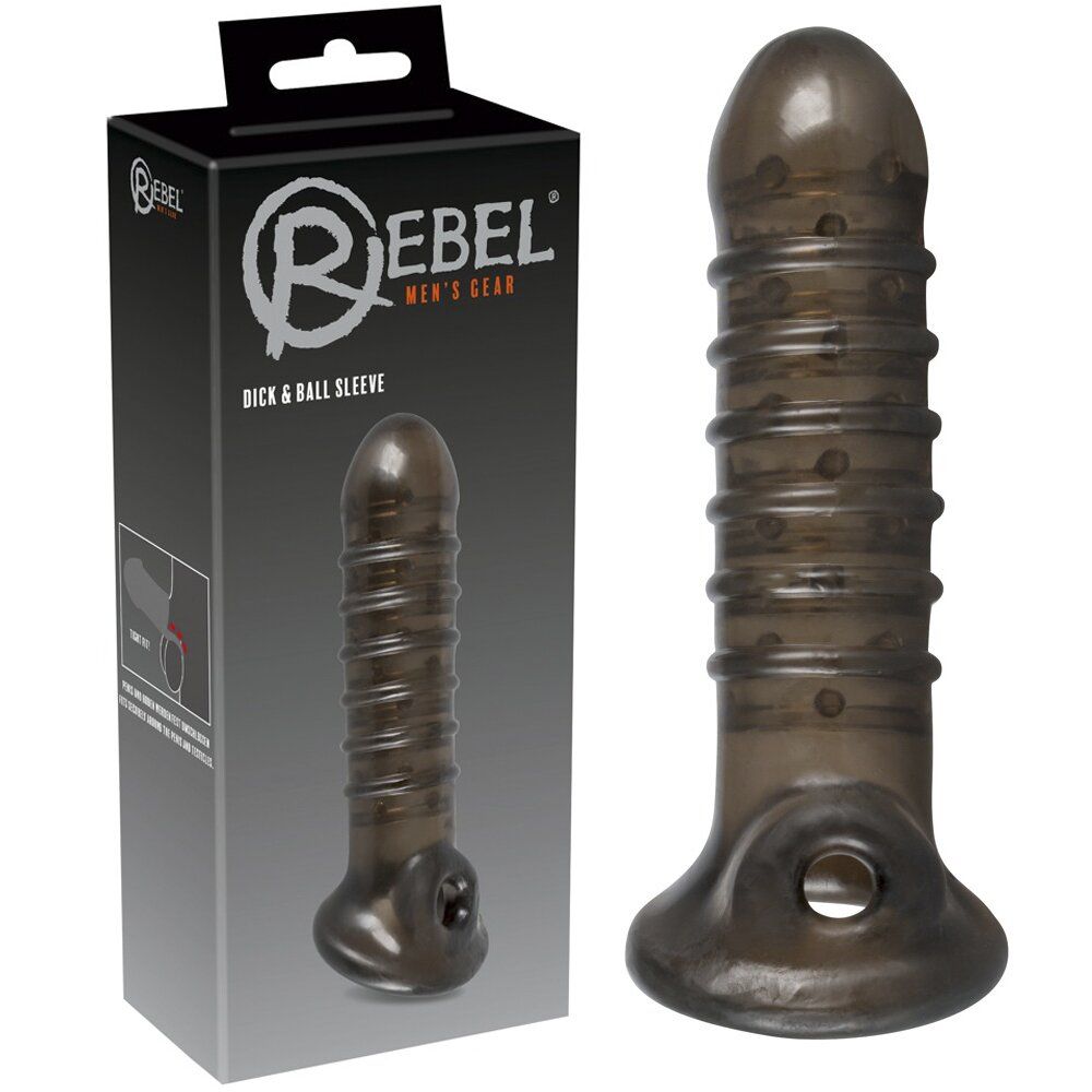 Насадка на пенис чорна - Rebel Dick & Ball Sleeve