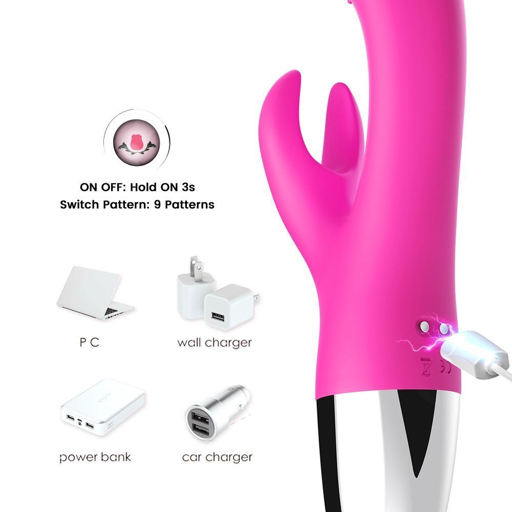Вибратор с двойной стимуляцией Rabbit pink, Розовый