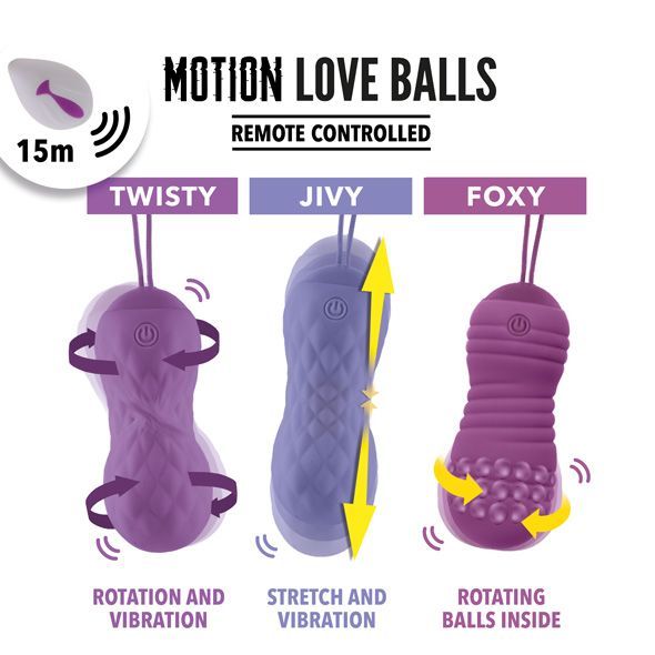 Вагінальні кульки з перлинним масажем FeelzToys Motion Love Balls Foxy з пультом