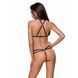 Портупея из стреп с кружевом Lorry Bra black XXL/XXXL &mdash; Passion Exclusive: стринги в комплекте