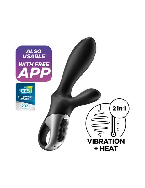 Смарт вибратор с двойной стимуляцией и нагревом  Satisfyer Heat Climax +