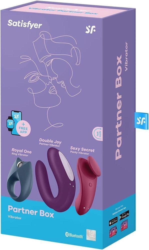 Набір вібраторів Satisfyer Partner Box 3 (Double Joy, Sexy Secret + Royal One), Різнокольоровий
