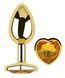 Анальная пробка с кристаллом EGZO - Gold Heart Plug Yellow size M, Золотой