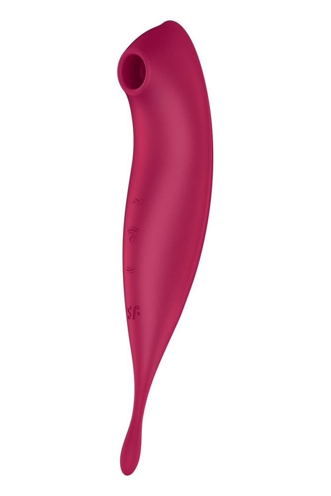 Смарт-вібратор для клітора з вакуумною стимуляцією Satisfyer Twirling Pro+ dark red