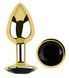 Анальная пробка с кристаллом EGZO - Gold Round Plug Black size M, Золотой