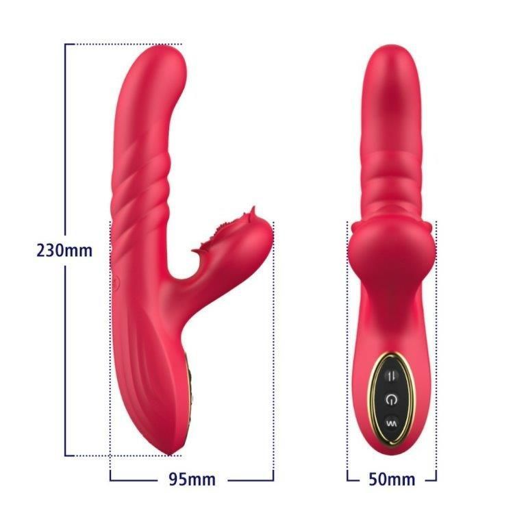 Вибратор с толчками Sweet Play G-Spot Vibrator With Thrusting А2, Красный