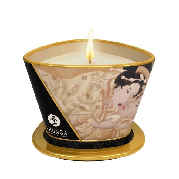 Масажна свічка Shunga Massage Candle - Vanilla Fetish (170 мл) з афродизіаками