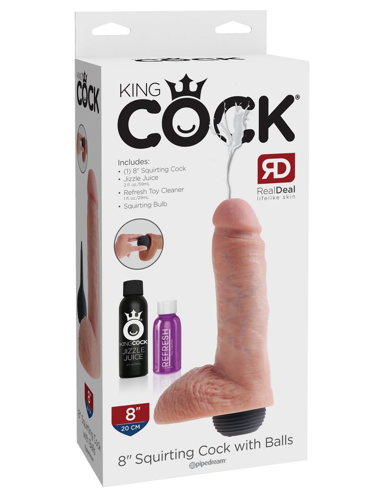 Фаллоимитатор с семяизвержением Pipedream King Cock 8 Inch Squirting Cock with Balls