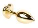 Анальна пробка з кристалом EGZO - Gold Heart Plug Yellow size S, Золотий