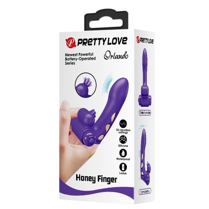 Кліторальний стимулятор на палець Pretty Love - Orlando Finger Violet