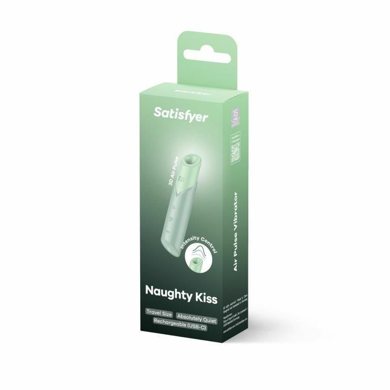 Вакуумный стимулятор Satisfyer Naughty Kiss, магнитная технология 3D Air Pulse, 30 режимов работы, Бирюзовый