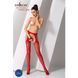 Эротические колготки-бодистокинг Passion S024 red, имитация соблазнительных чулочков и пояса