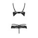 Комплект білизни SARIA SET OpenBra black S/M - Passion Exclusive: стрепи: відкритий ліф, стрінги